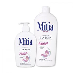 MITIA SAPUN CREMA SILK SATIN WITH COCONUT MILK & SILK PROTEIN (Optiuni de comanda: 500ml) 