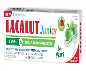 Pasta de dinti cu protectie anticarie si zaharuri, pentru copii 6+ ani, Lacalut Junior