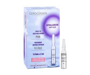 GEROCOSSEN HYALURON ANTI-AGE FIOLE CU ACID HIALURONIC PUR 12 BUCATI