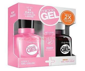 SALLY HANSEN MIRACLE GEL DUO PACK TOP COAT + LAC DE UNGHII PINK CADILLAQUER 170