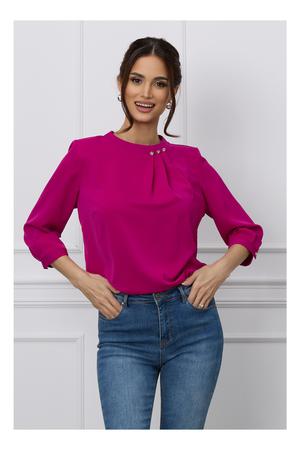 Bluza Ami magenta cu pliuri pe bust 