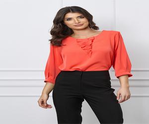 Bluza Miahela orange volanas