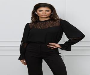 Bluza Dy Fashion neagra cu insertii din dantela