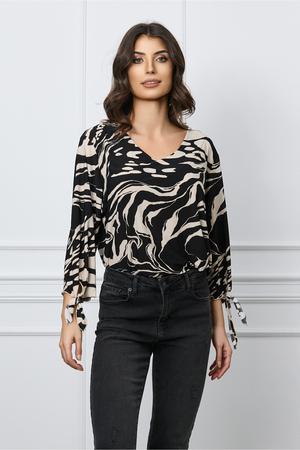 Bluza Dima neagra cu zebra print bej 