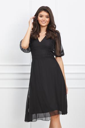 Rochie Dy Fashion neagra vaporoasa din voal 