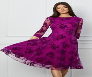 Rochie Dy Fashion magenta din tull cu insertii catifelate