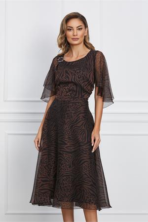 Rochie Miruna maro cu animal print 