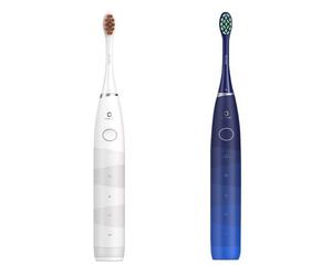 Set 2 Periute de dinti electrice Oclean Flow Sonic Electric Toothbrush, Dual Set, White/Blue, 180 zile autonomie, 3800
