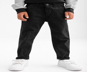 Pantaloni negri pentru baieti cu nasture in talie