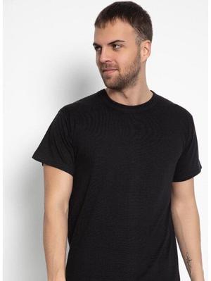 Tricou Barbat Slim din Bumbac Suprem Negru 