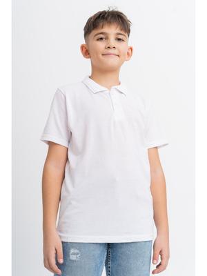 Tricou polo baieti din bumbac cu maneca scurta alb 