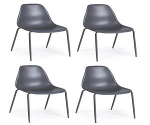 Set 4 scaune din plastic cu picioare metalice Iris Gri, l45xA52xH84 cm