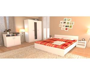 Dormitor Soft Alb cu pat 120x200 cm
